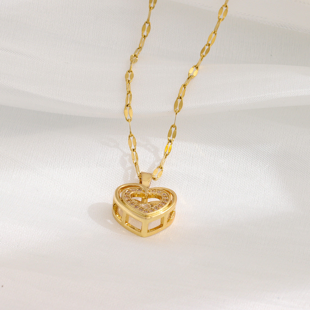 Collier double rang “Love” avec strass