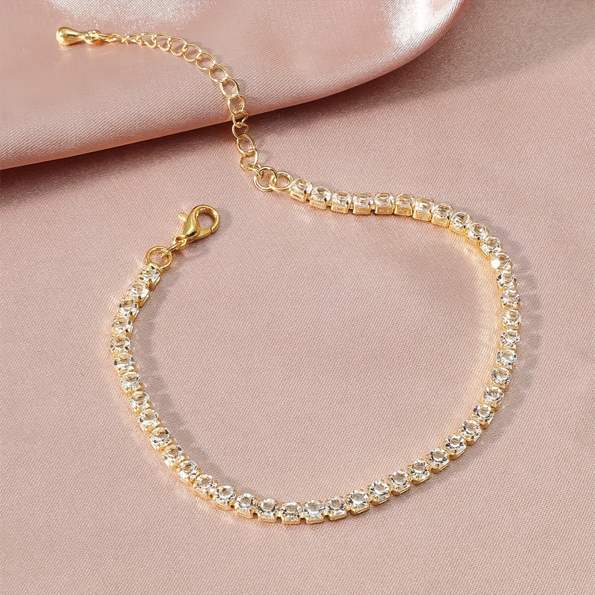 Classic Style Thin Shiny Elastic String Anklet For Women