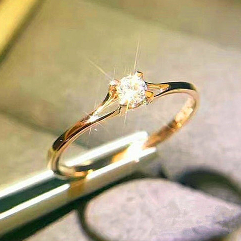 Bague femme minimaliste en zircon