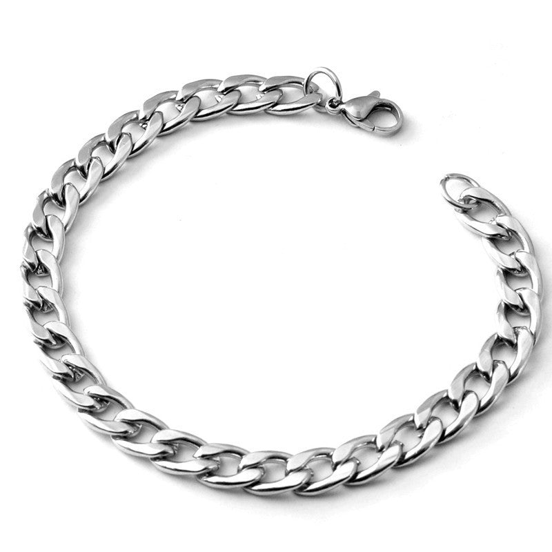 Bracelet cubain en acier titane