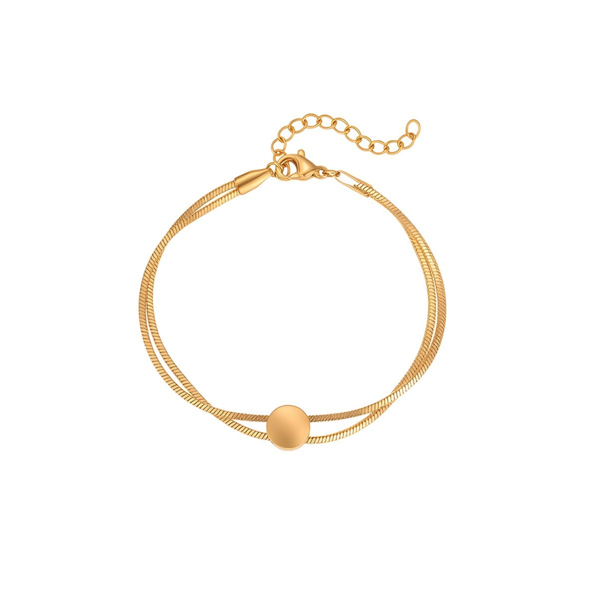 Bracelet chaîne serpent en acier titane doré 18K – Design minimaliste et inaltérable
