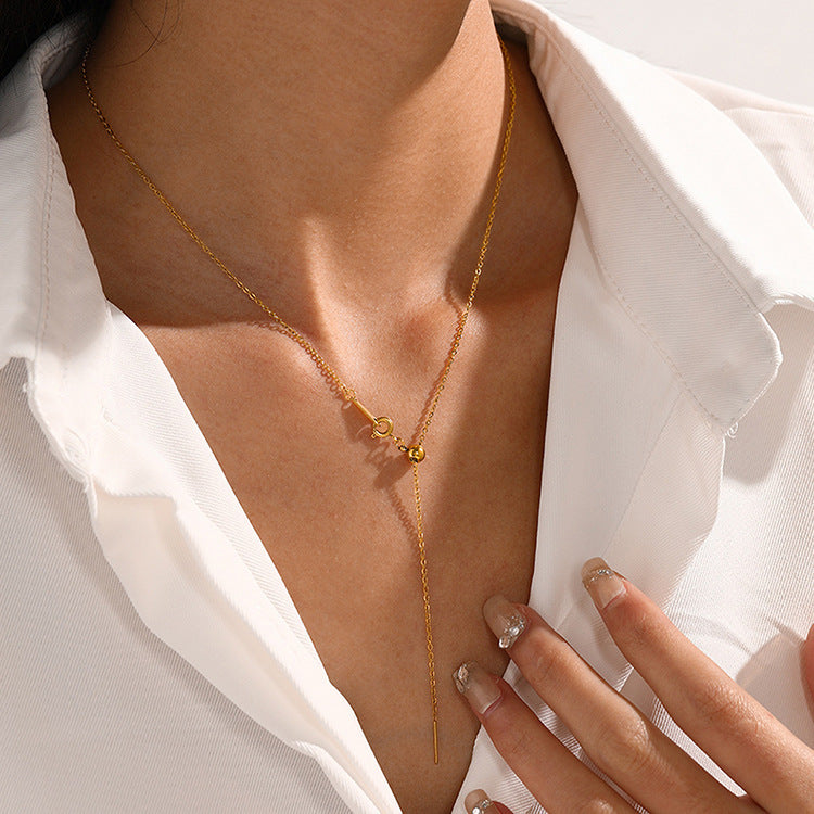 Collier simple ajustable en acier inoxydable et titane