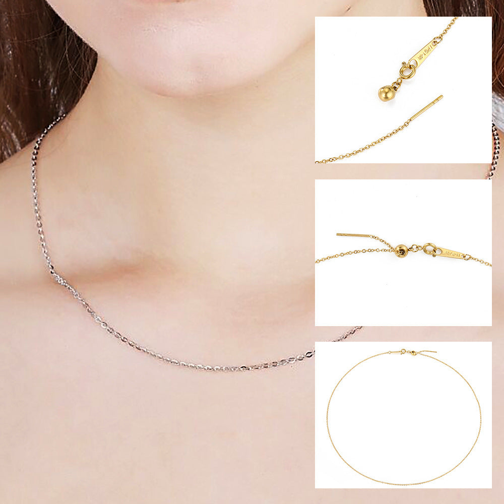Collier simple ajustable en acier inoxydable et titane