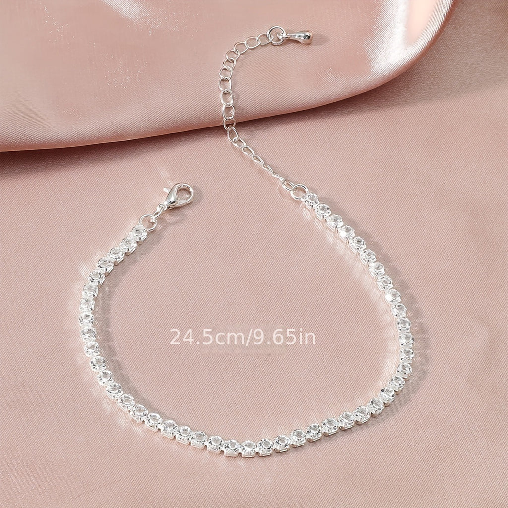Classic Style Thin Shiny Elastic String Anklet For Women