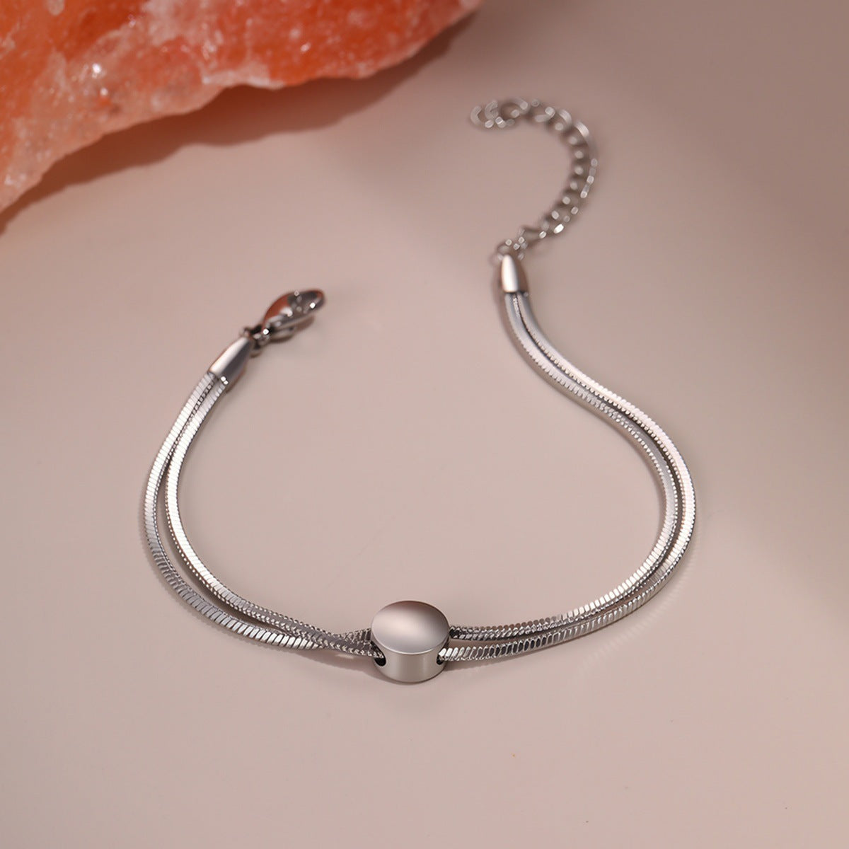 Bracelet chaîne serpent en acier titane doré 18K – Design minimaliste et inaltérable