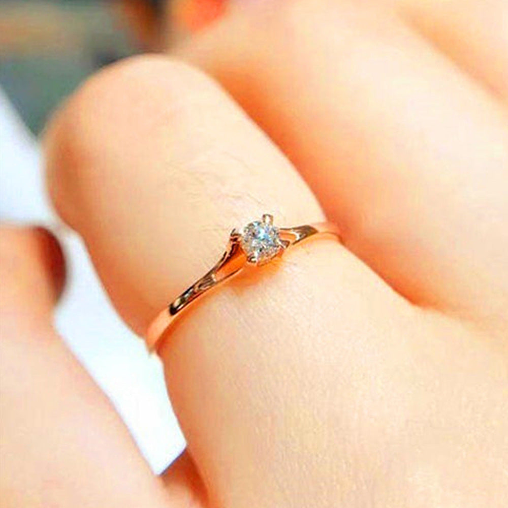 Bague femme minimaliste en zircon