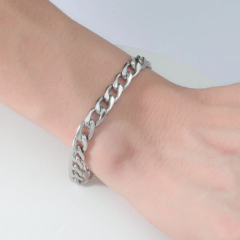 Bracelet cubain en acier titane