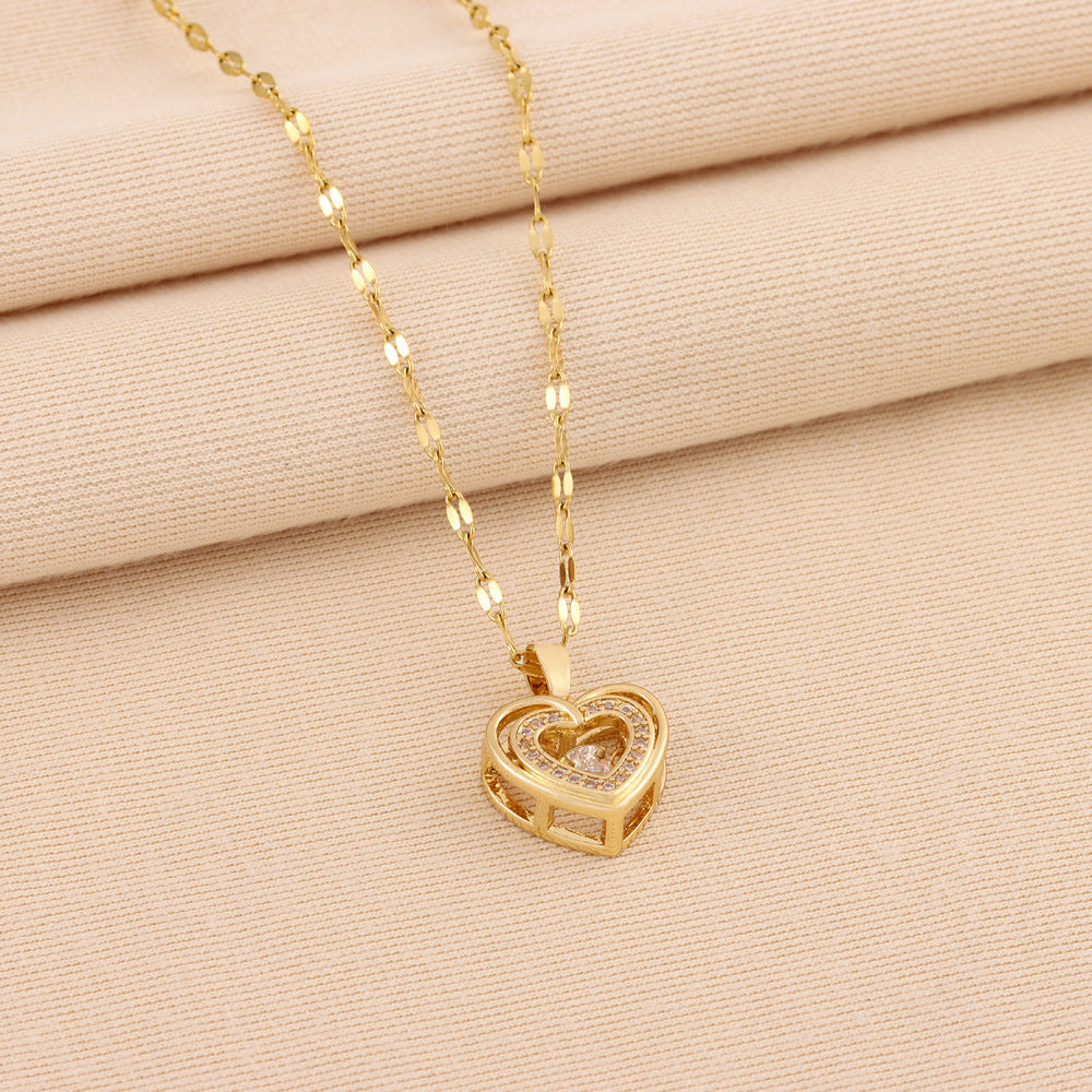 Collier double rang “Love” avec strass
