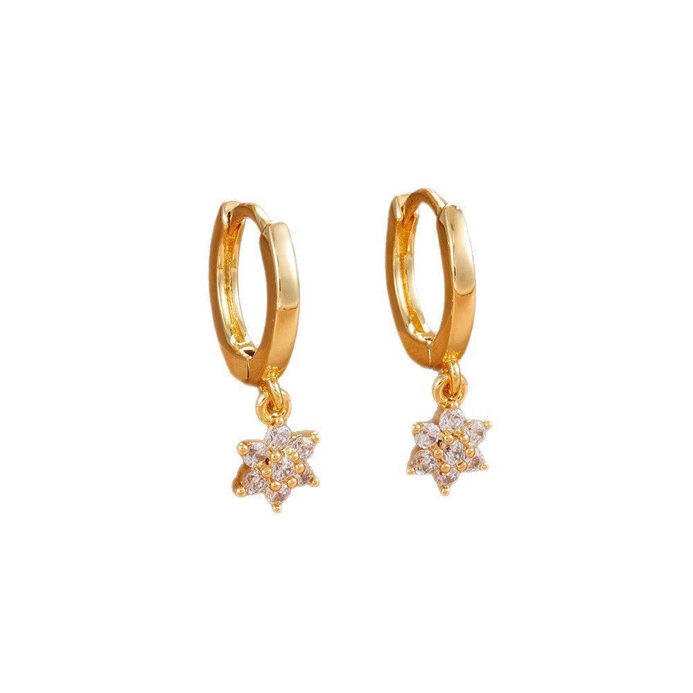 Boucles d’oreilles géométriques à fleurs