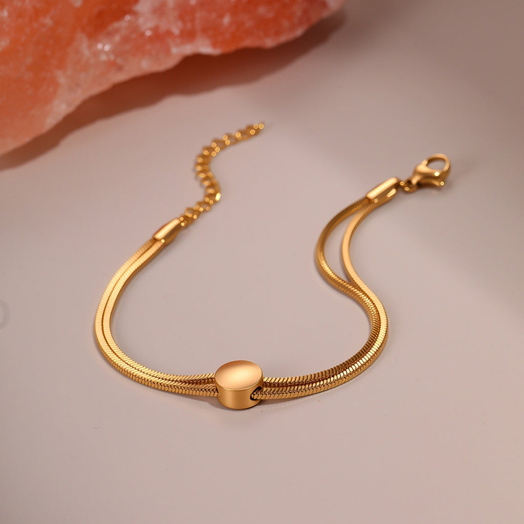 Bracelet chaîne serpent en acier titane doré 18K – Design minimaliste et inaltérable