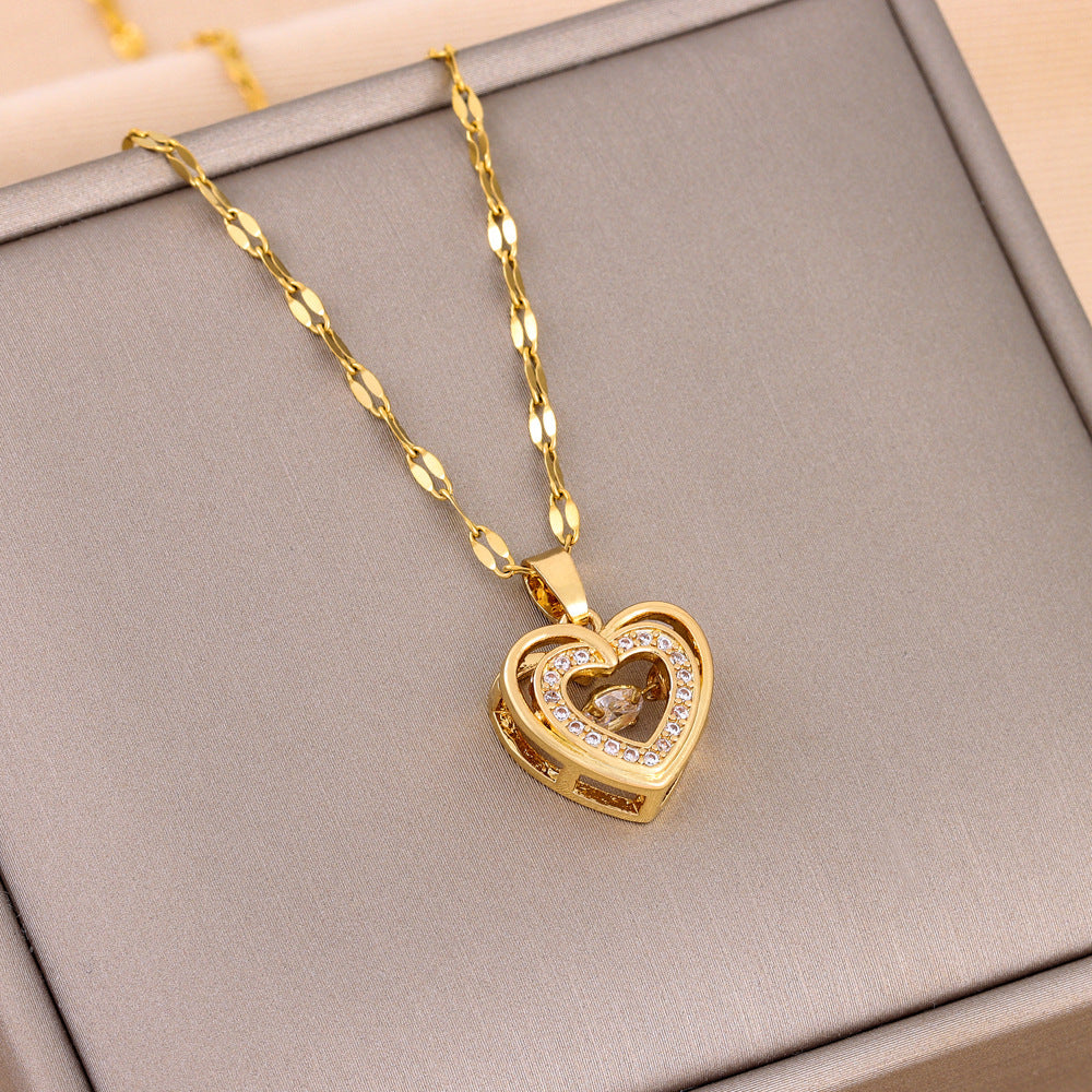 Collier double rang “Love” avec strass
