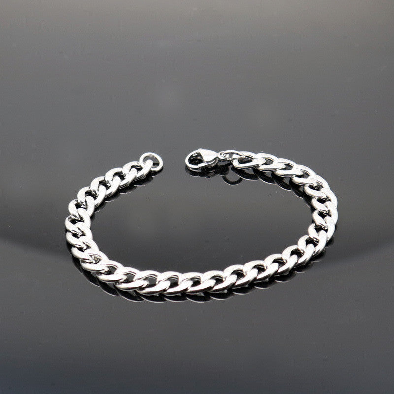 Bracelet cubain en acier titane