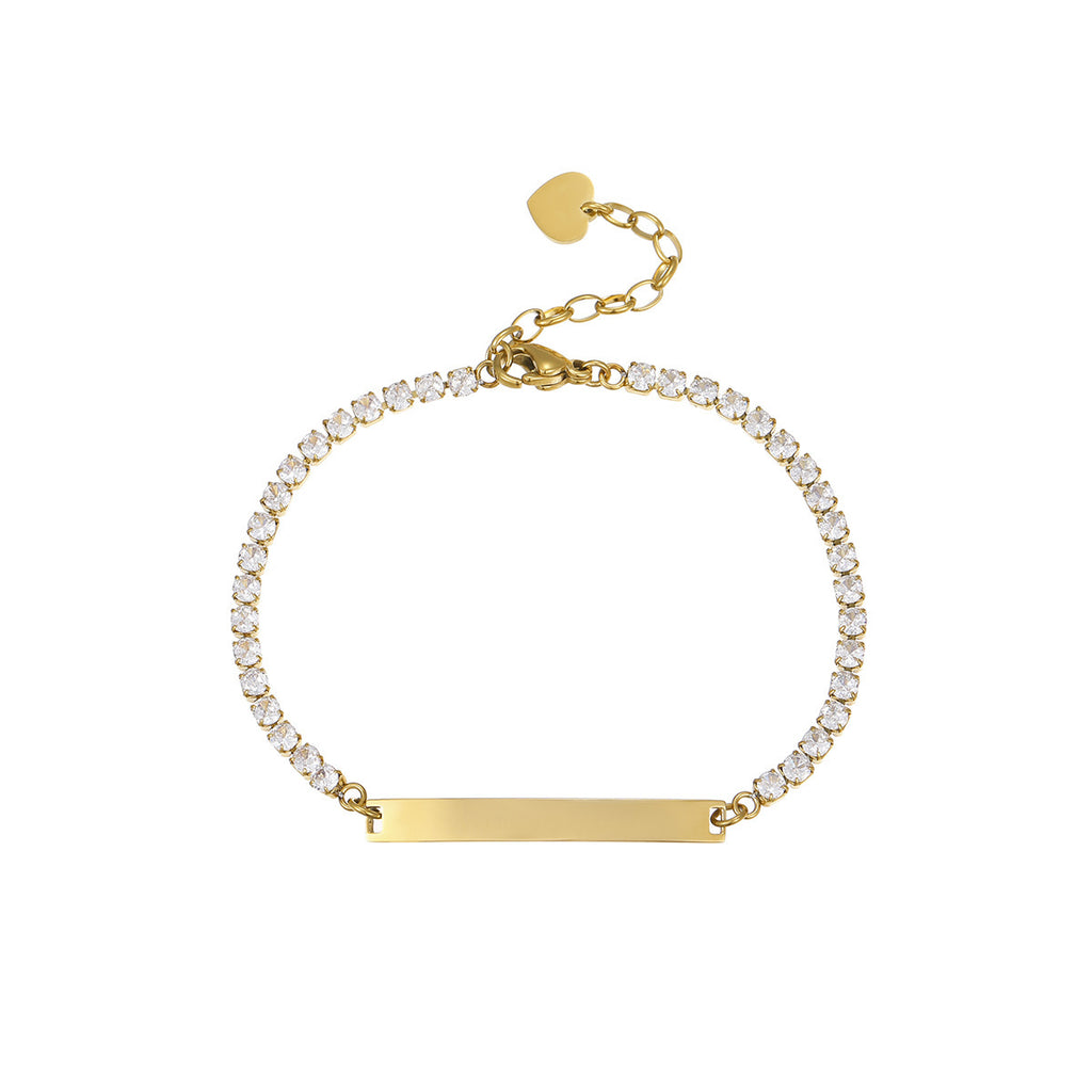 Bracelet gravé orné de diamants