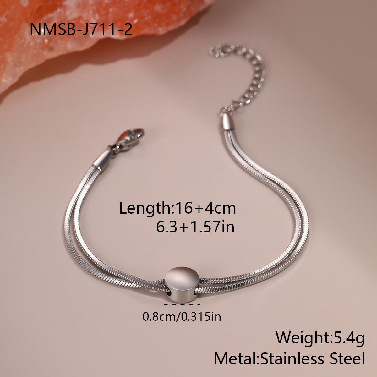 Bracelet chaîne serpent en acier titane doré 18K – Design minimaliste et inaltérable